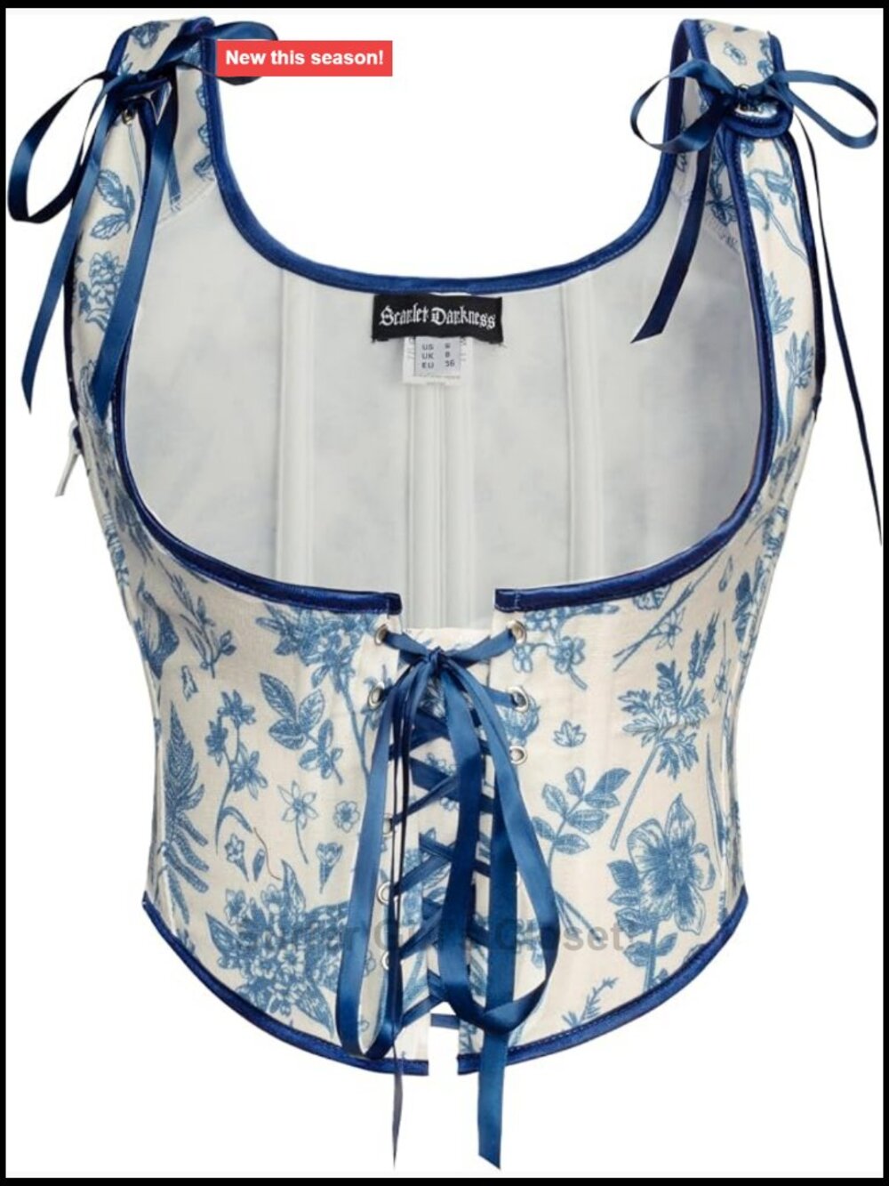 Underbust Corset Top with Front Lace-Up and Side Zip